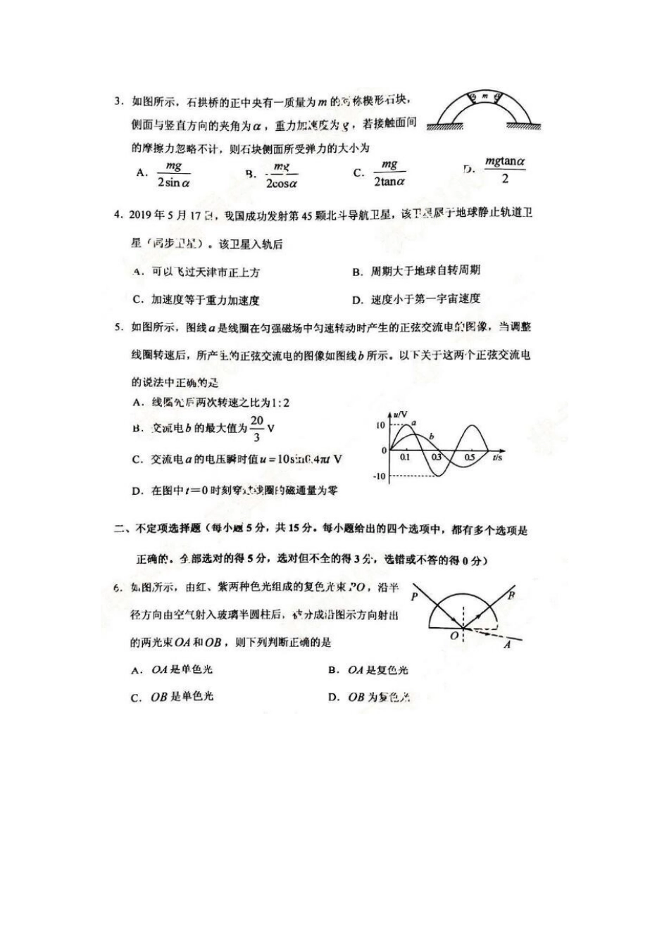 2020天津新高考适应性测试物理试题.docx_第2页