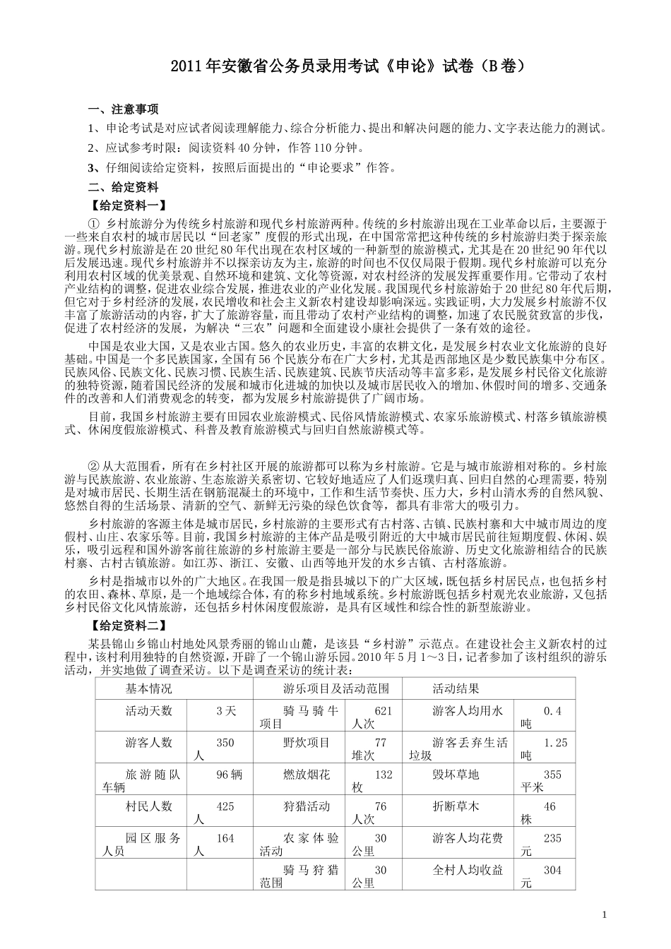 2011年安徽省公务员考试《申论》（B卷）真题及参考答案.doc_第1页