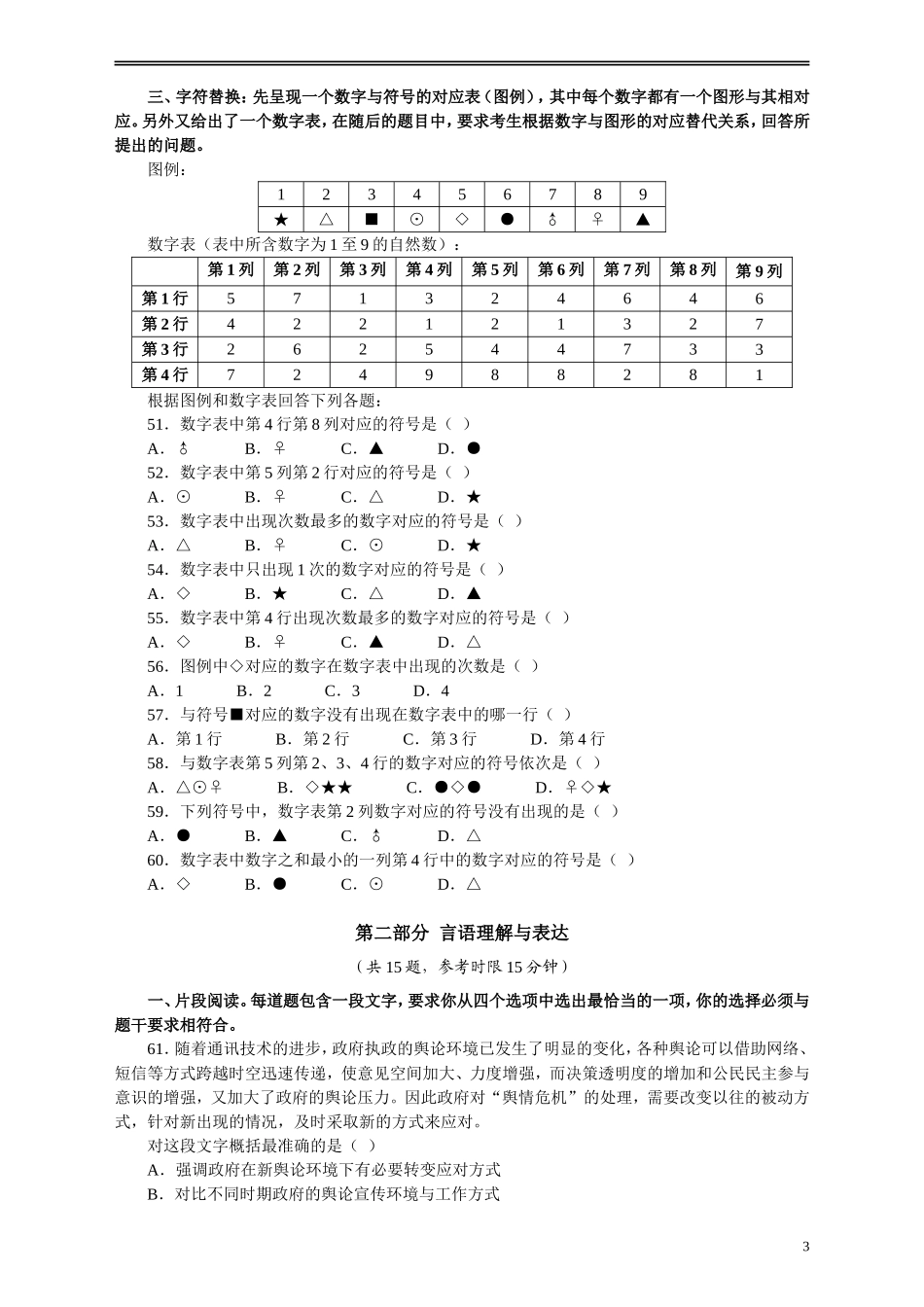 2012年江苏省公务员考试《行测》真题（B类卷）.doc_第3页
