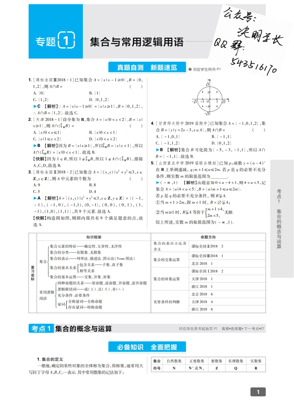 专题1 集合与常用逻辑用语.pdf_第1页