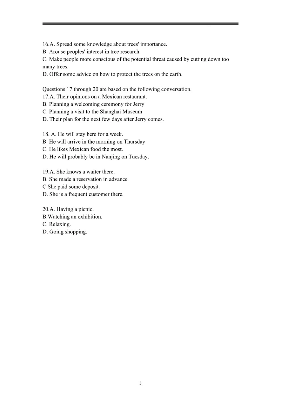 2022年1月 上海高考英语听力原文.pdf_第3页