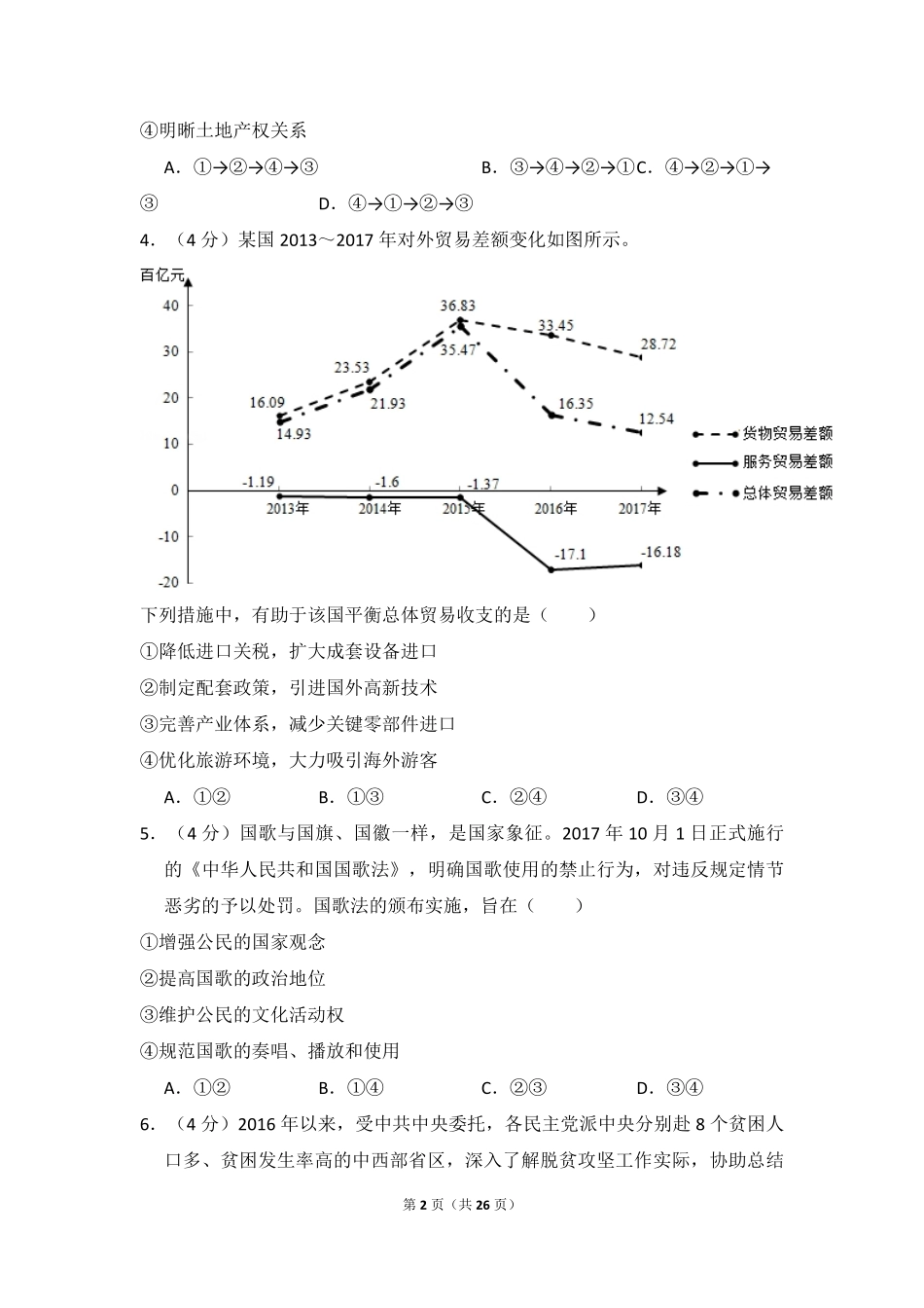 2018年全国统一高考政治试卷（新课标ⅲ）（含解析版）.pdf_第2页