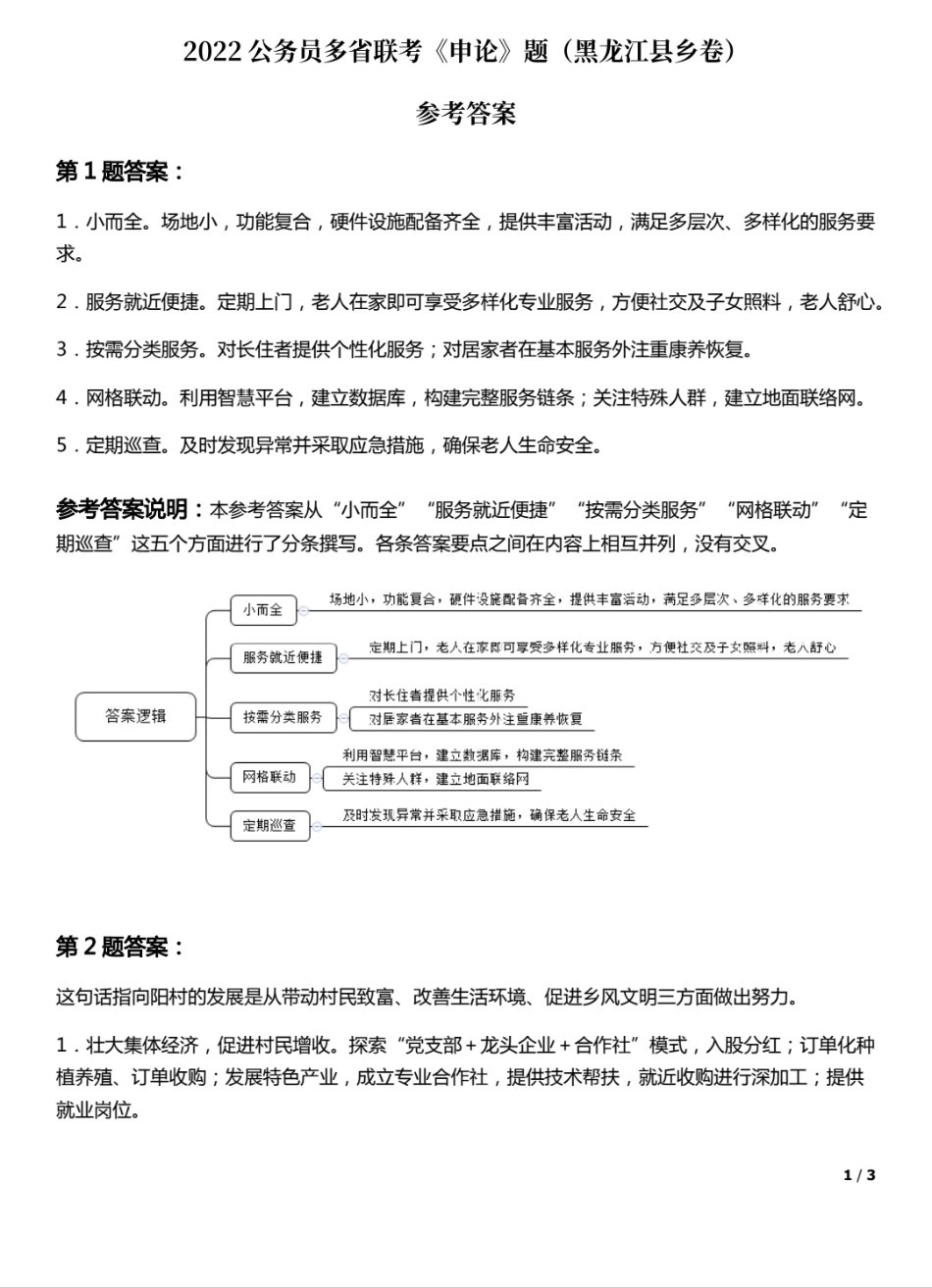 2022年黑龙江申论答案.pdf_第1页
