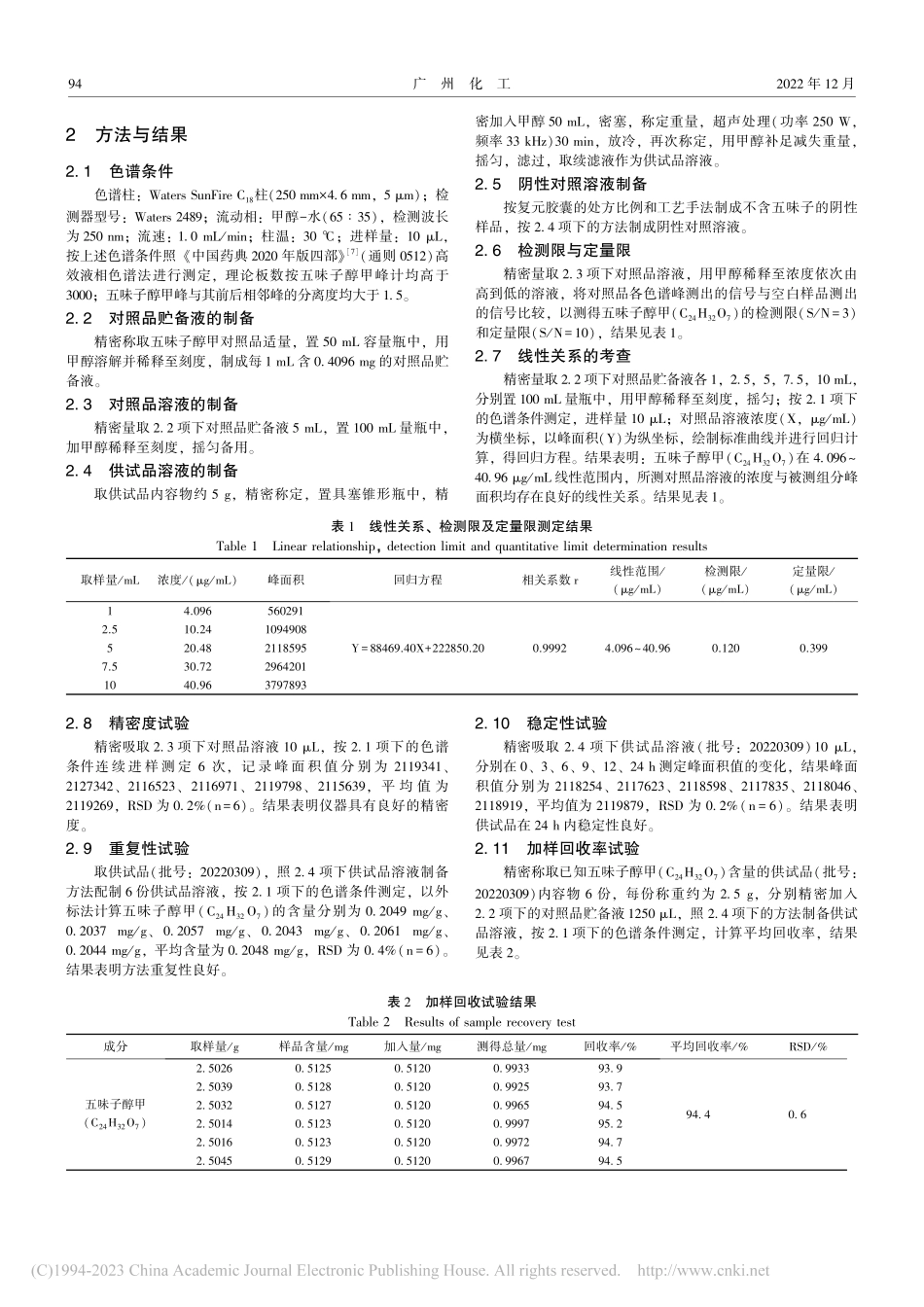 HPLC法测定复元胶囊中五味子醇甲的含量_周凤盈.pdf_第2页