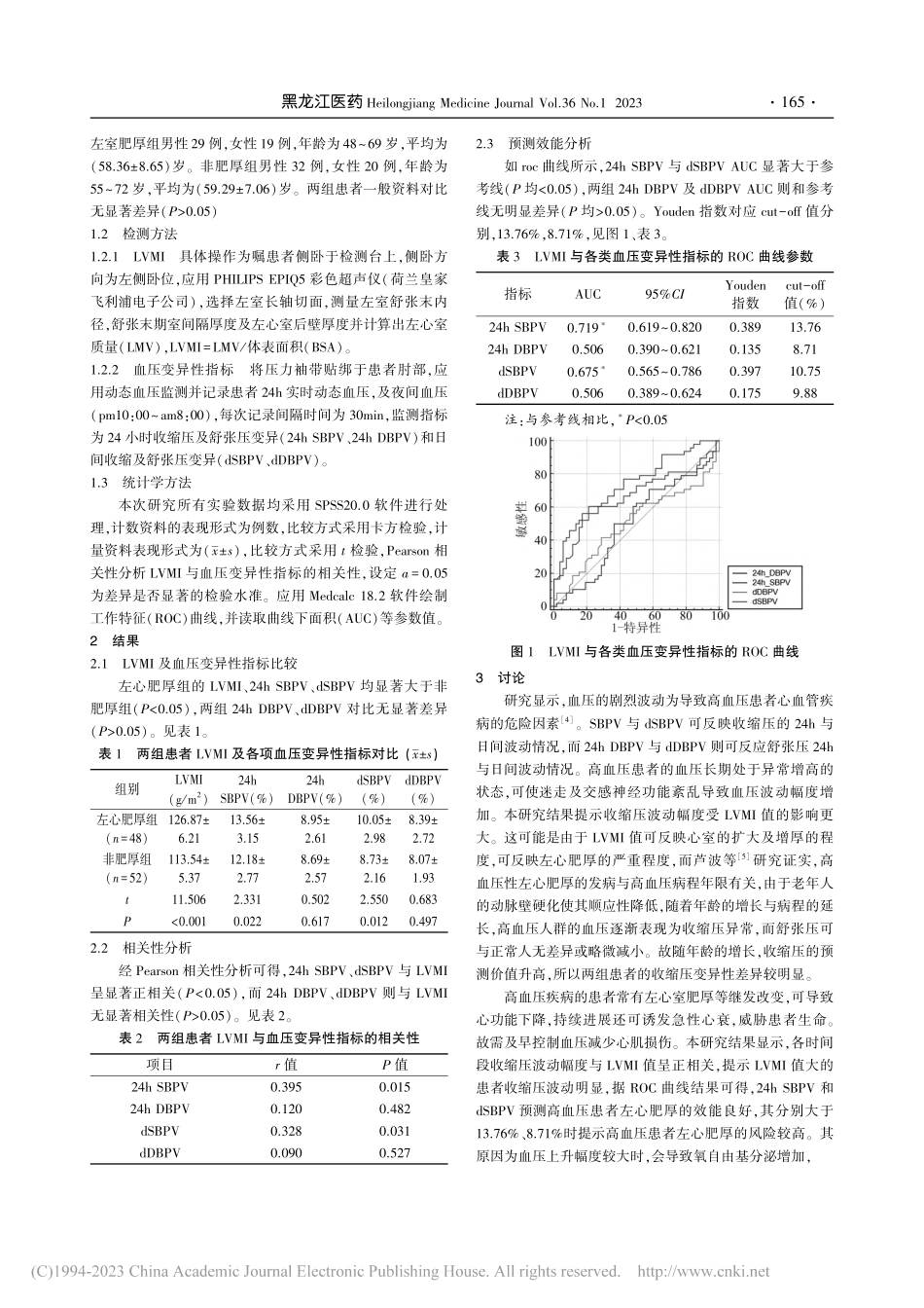 彩超下左室质量指数与高血压...者血压变异性指标的关系探讨_刘世强.pdf_第2页