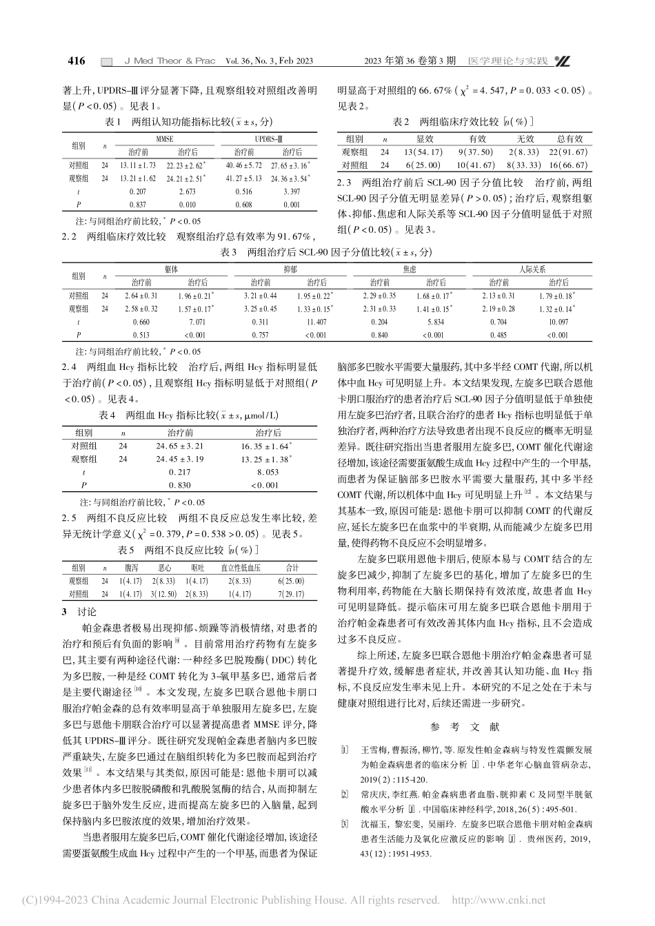左旋多巴联合恩他卡朋口服对...者认知功能和血Hcy的影响_蒋昭君.pdf_第2页