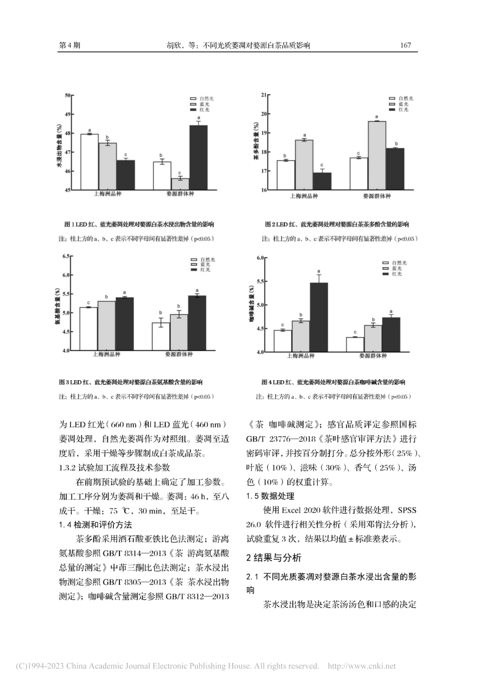 不同光质萎凋对婺源白茶品质影响_胡欣.pdf_第2页