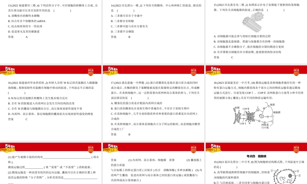 1_2-专题二　细胞的结构与功能.pptx