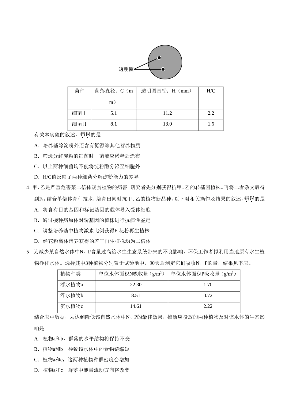 （精校版）2019年北京卷理综高考试题文档版（含答案）.doc_第2页