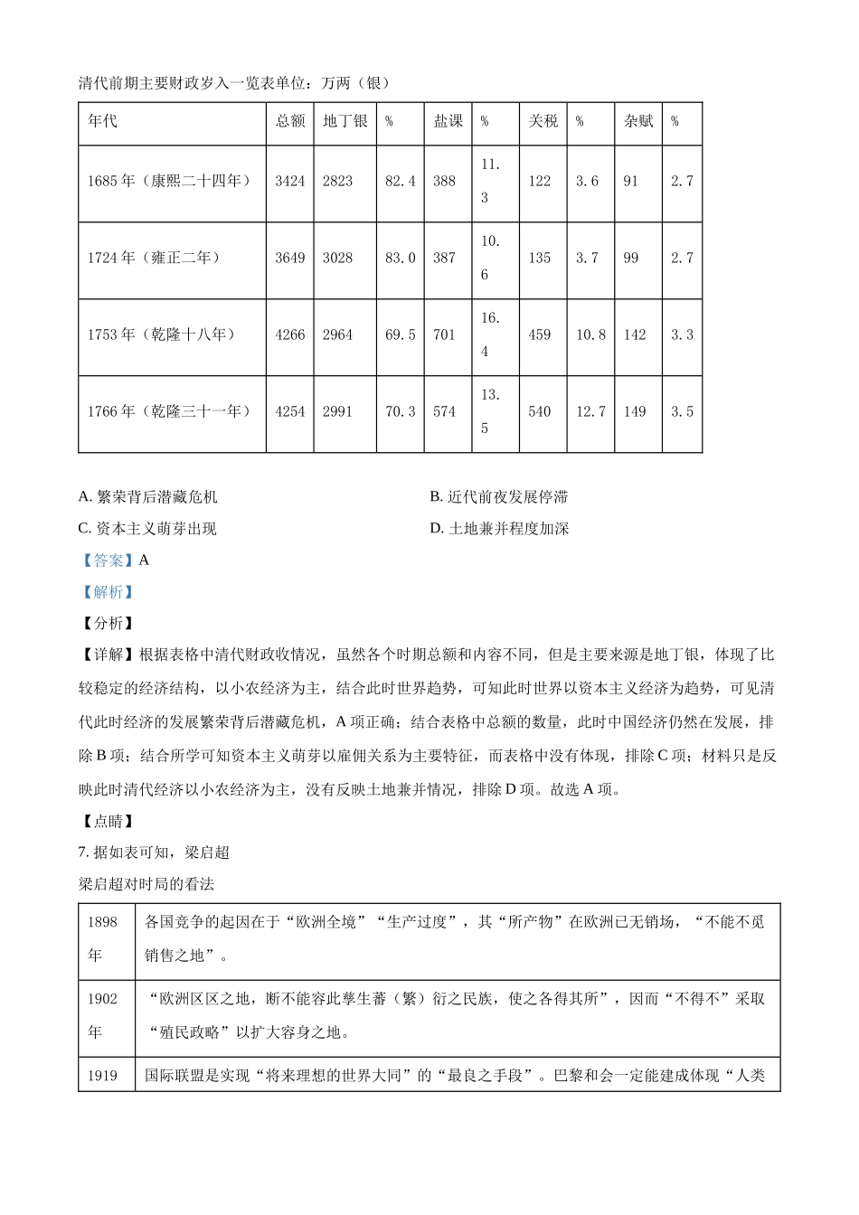 精品解析：2021年新高考海南历史高考真题（解析版）.docx_第3页