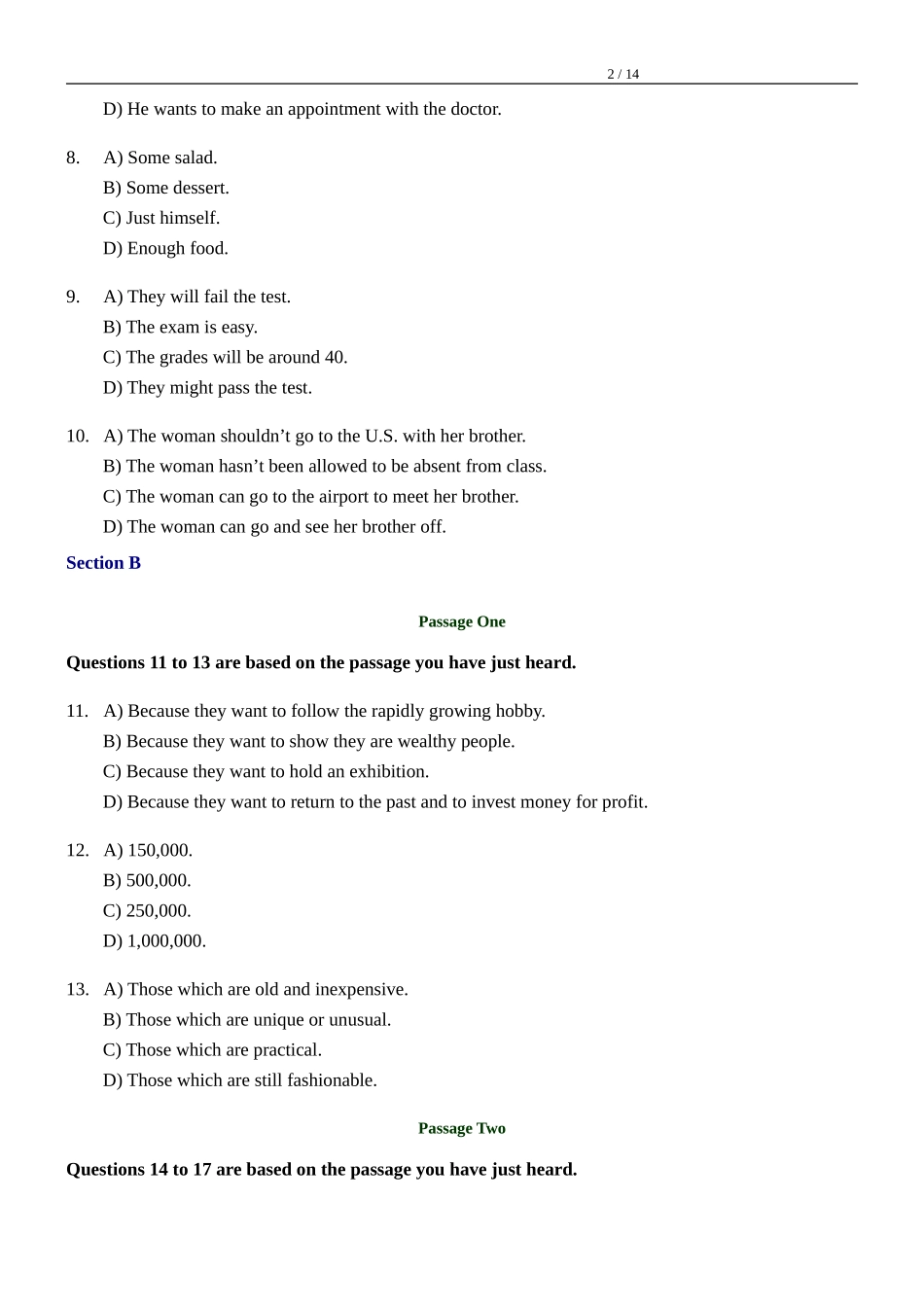 1992年1月大学英语六级(CET-6)真题试卷.doc_第2页