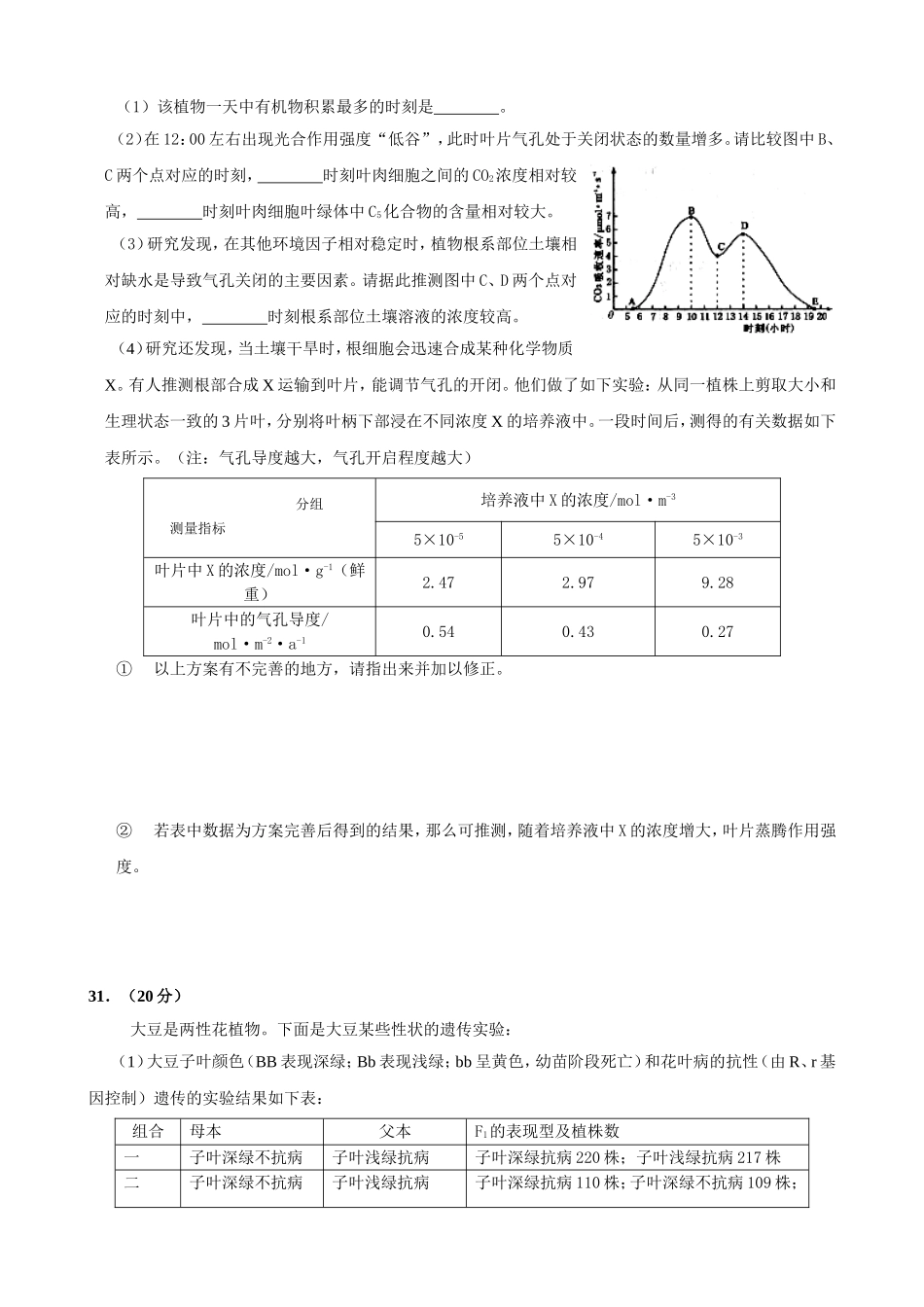 2009年四川省高考生物试卷及答案.doc_第3页