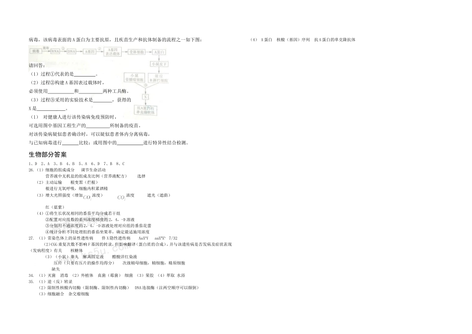 2009年高考真题 生物(山东卷)（含解析版）.doc_第3页