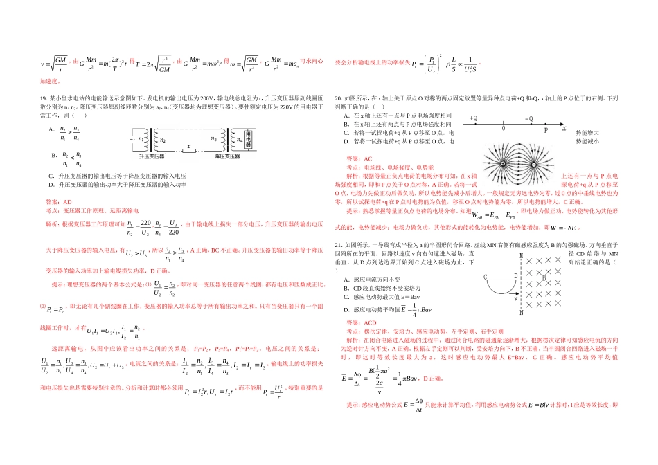 2009年高考真题 物理（山东卷)（含解析版）.doc_第2页