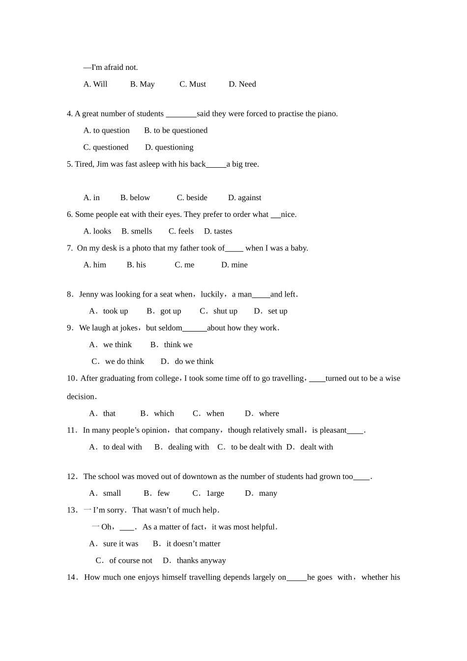 2010年四川高考英语试题及答案word版.doc_第2页