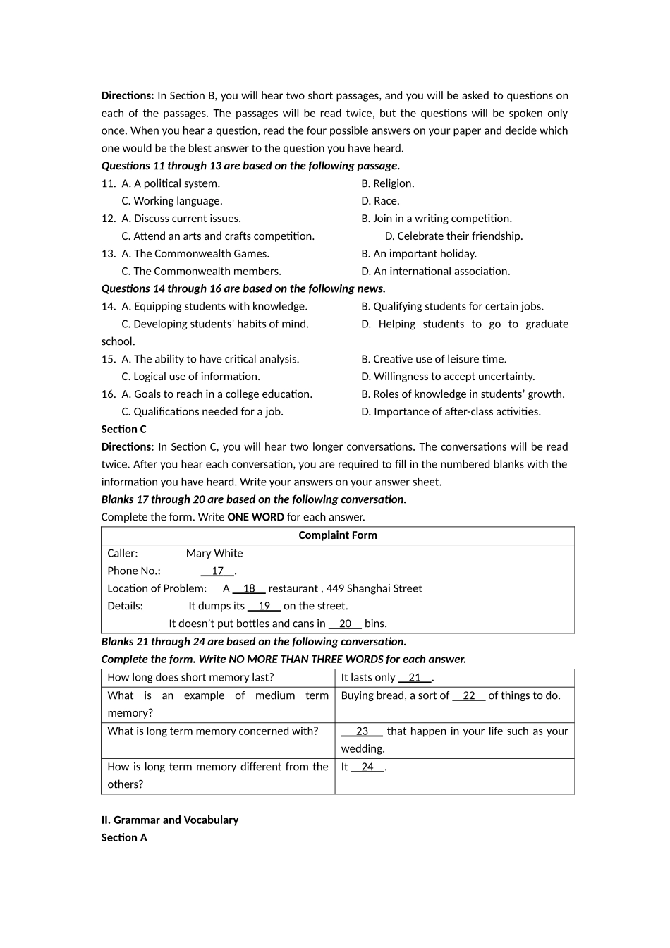 2011年上海高考英语真题试卷（原卷版）.doc_第2页