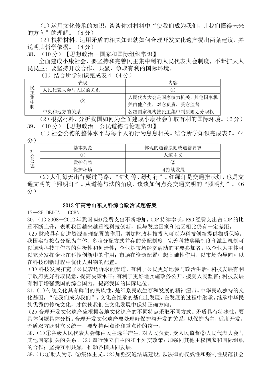2013年高考真题 政治(山东卷)（含解析版）（www.ximiyu.com）.doc_第3页