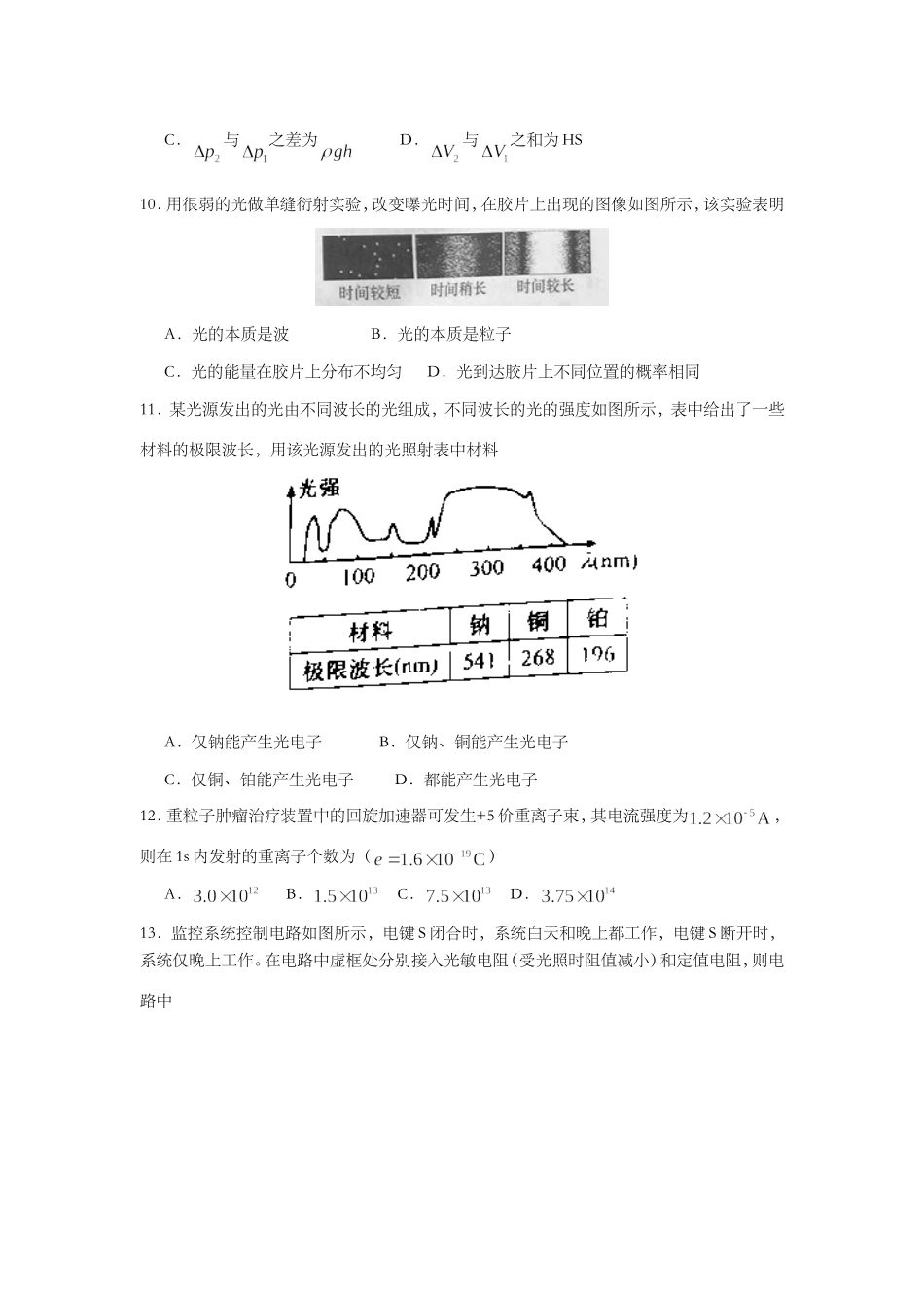 2015年上海市高中毕业统一学业考试物理试卷（答案版）.doc_第3页