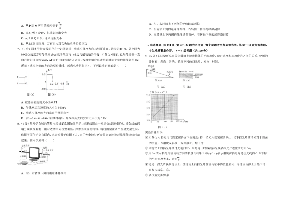 2017年全国统一高考物理试卷（新课标ⅱ）（原卷版）.doc_第2页