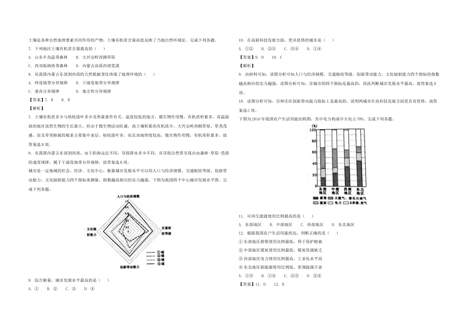 2018年浙江省高考地理【4月】（含解析版）.docx_第2页