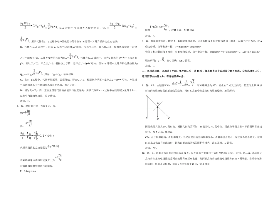 2020年高考真题 物理（山东卷)（含解析版）.docx_第2页