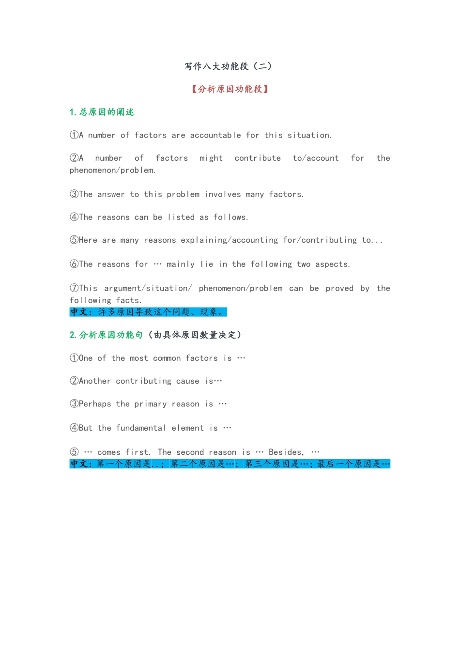 写作八大功能段（二）【更多资料加入翰轩学社】.doc_第1页