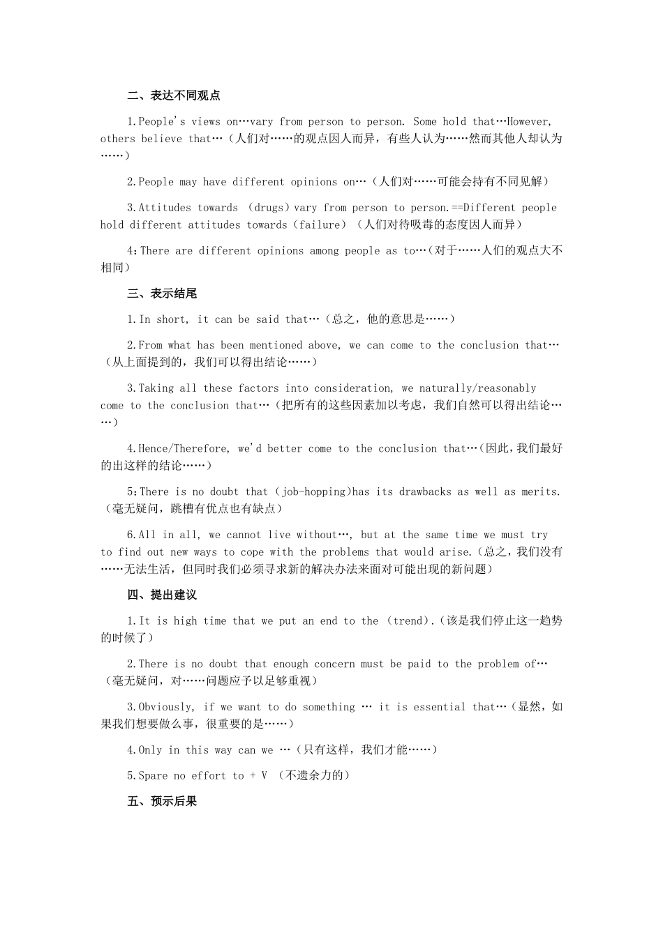 四六级英语写作万能句子【更多资料加入翰轩学社】.doc_第2页