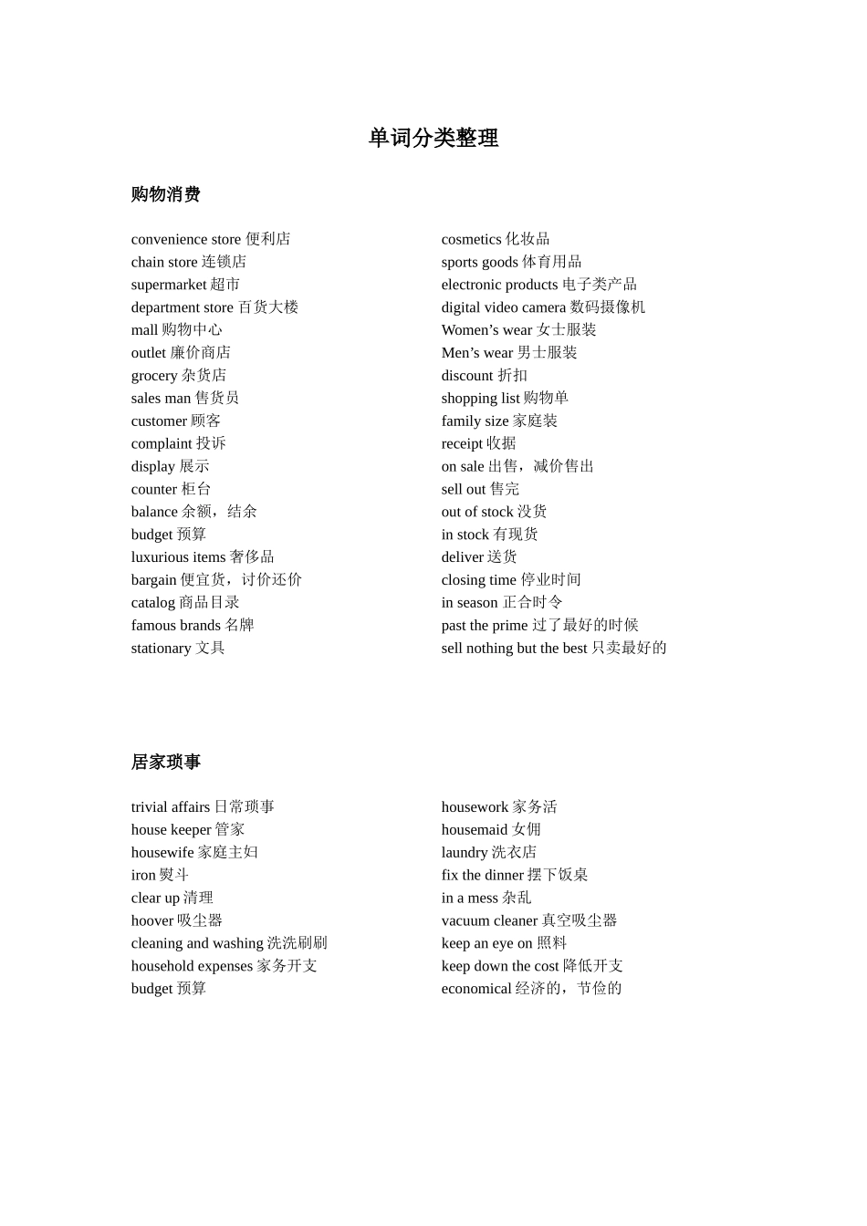 词汇分类单词【更多资料加入翰轩学社】.docx_第1页