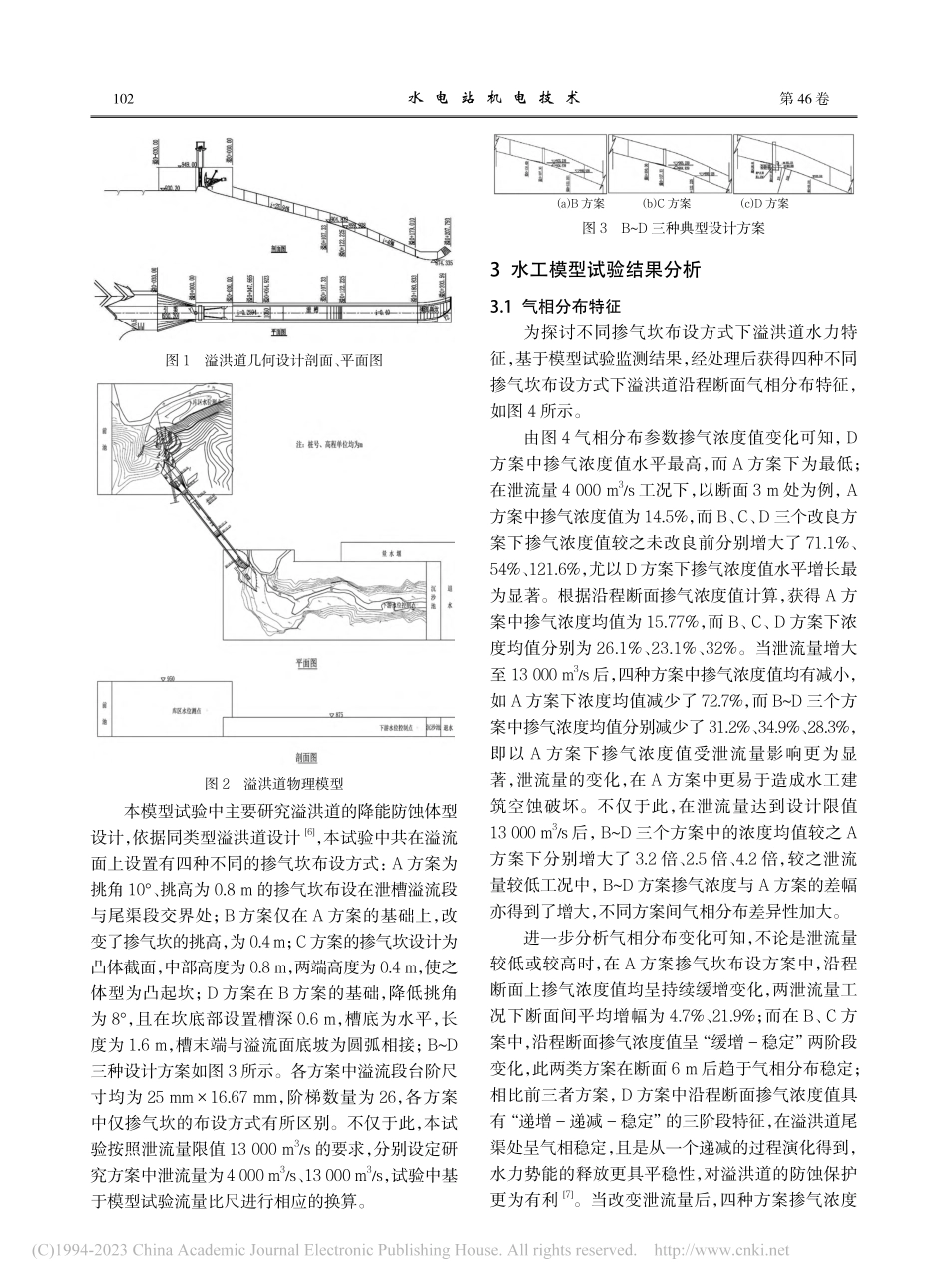 掺气坎体型设计对溢洪道水力特性影响研究_程华进.pdf_第2页