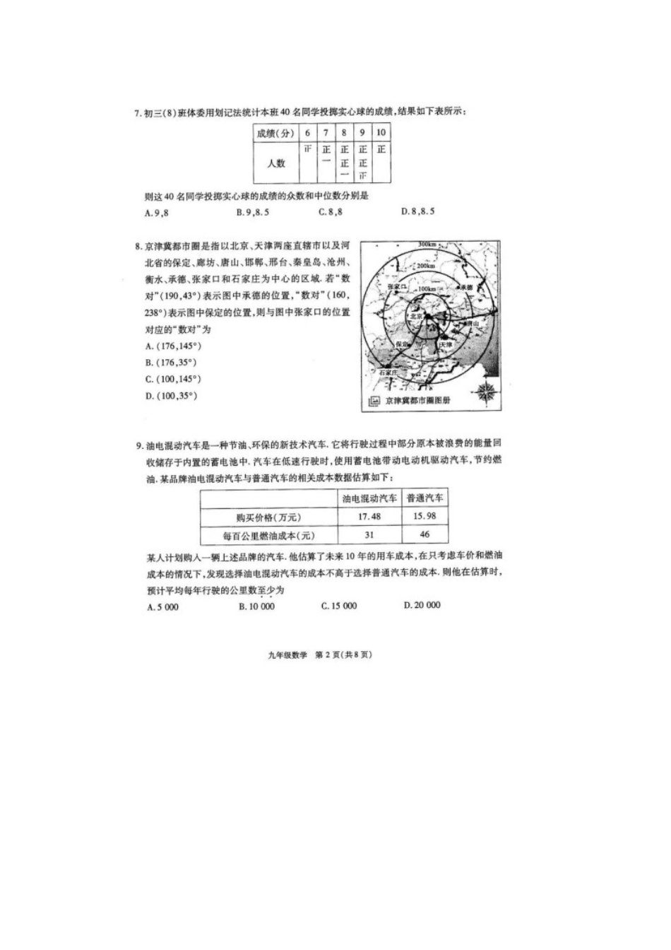 2016届九年级中考一模数学试题（扫描版）.doc_第2页