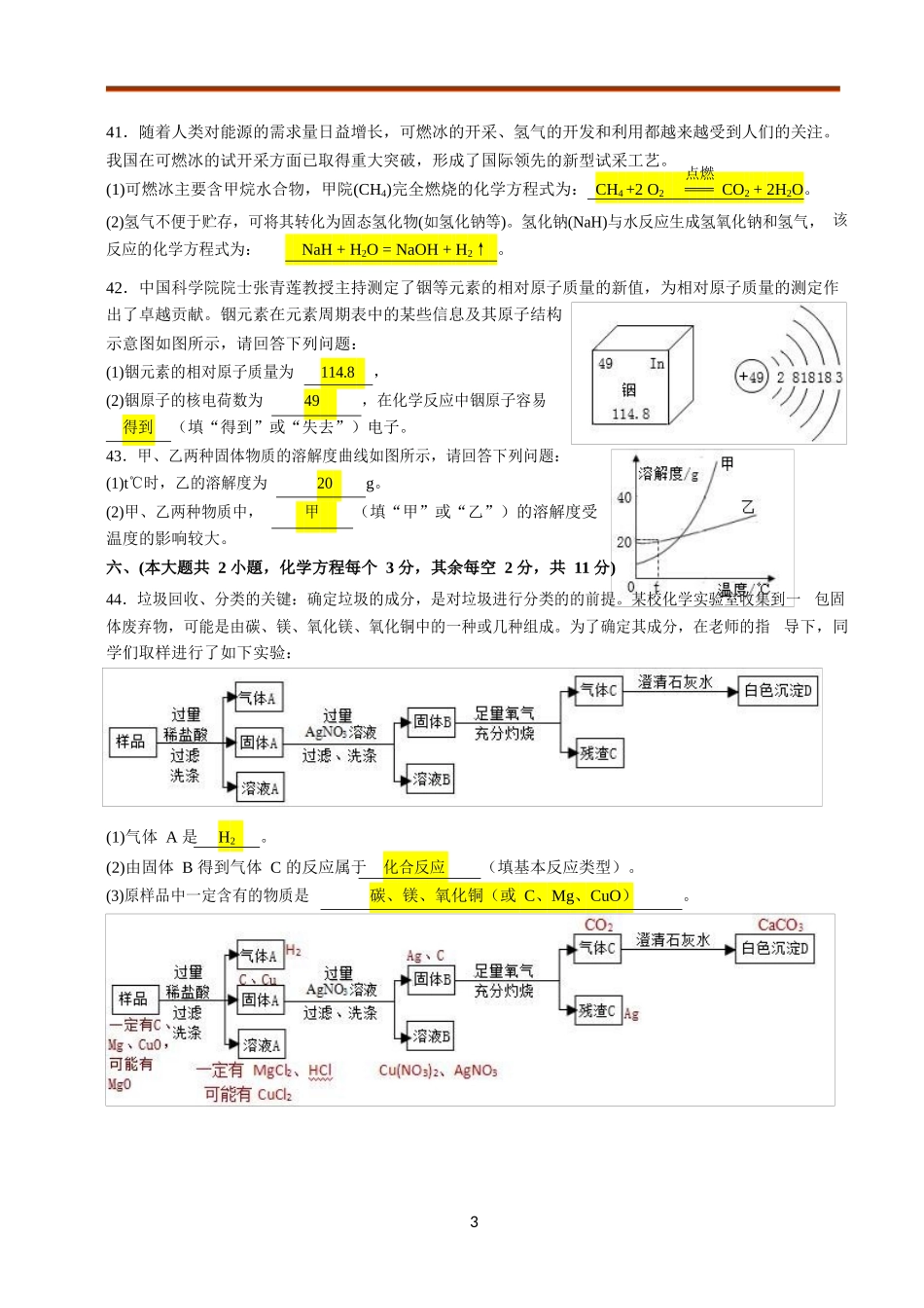 2019年湖南省长沙市中考化学真题（word版含解析）.docx_第3页