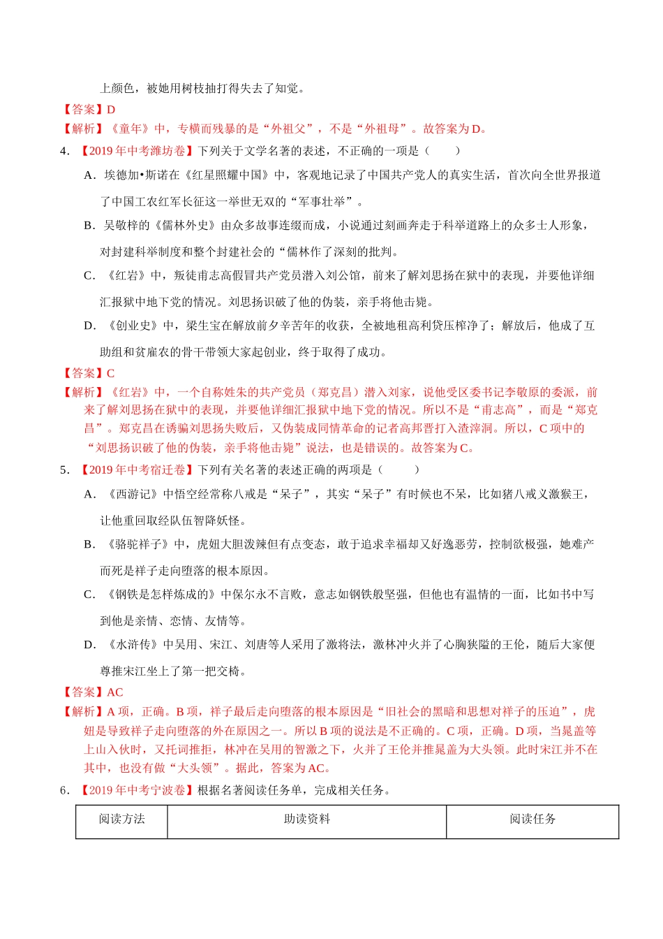 200511_152433-专题09 名著阅读2020年中考真题语文试题分项汇编（解析版）.doc_第2页
