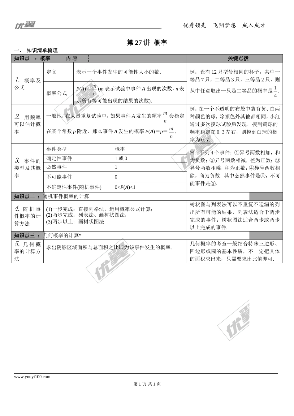 第27讲 概率.doc_第1页