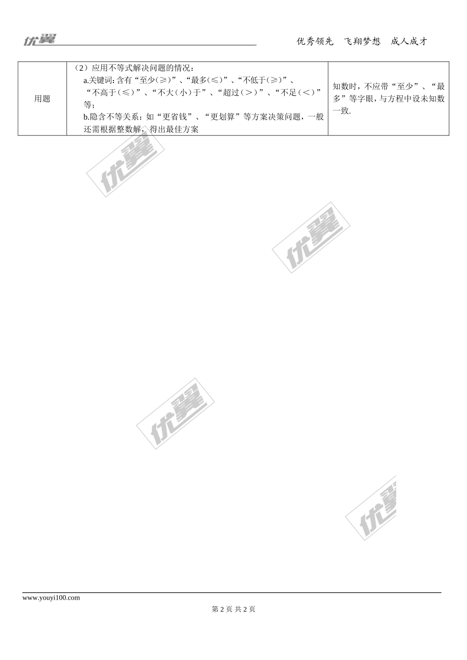 第8讲 一元一次不等式(组).doc_第2页