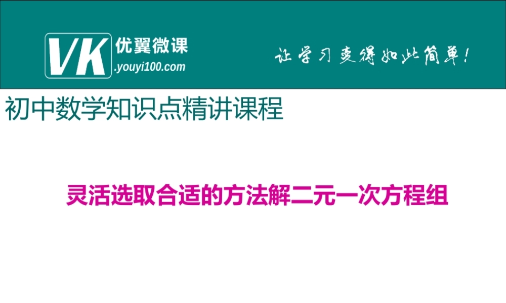 2.灵活选取合适的方法解二元一次方程组.ppt