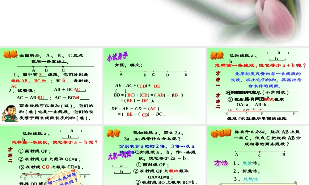 7.2画线段的和 、差 、倍_课件1.ppt