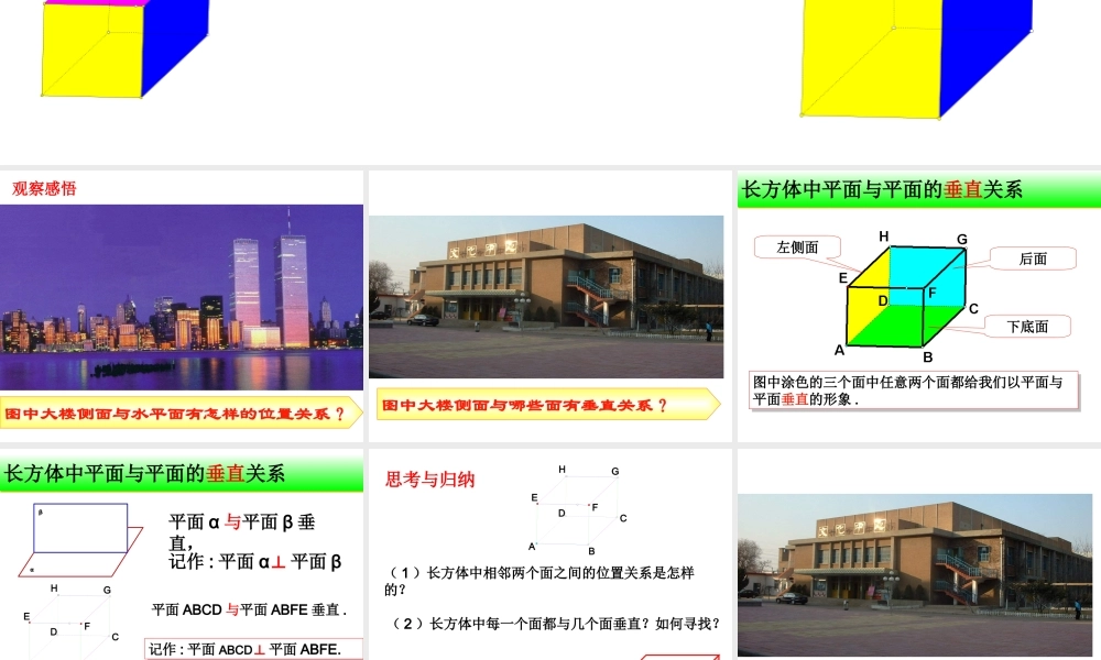 8.5 长方体中平面与平面位置关系的认识 课件（19张ppt）.ppt