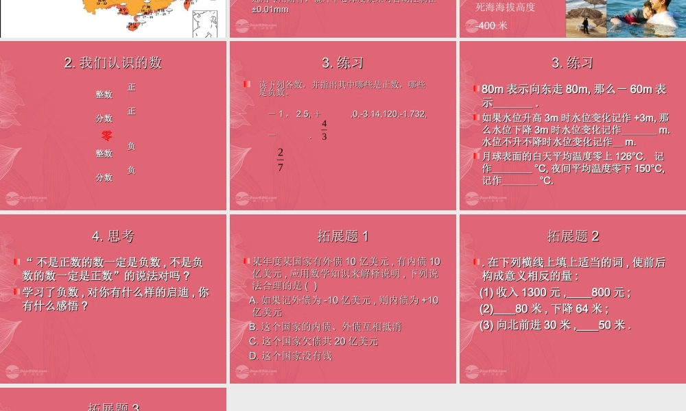 北京课改初中数学七上《1.1负数的引入》PPT课件 (1).ppt