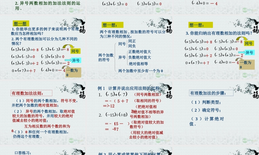 北京课改初中数学七上《1.4有理数的加法》PPT课件.ppt