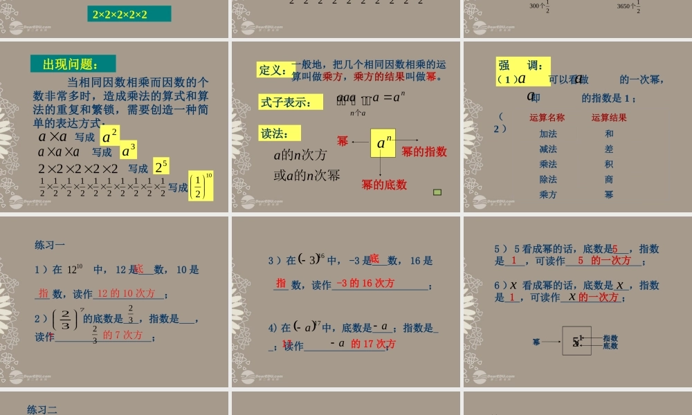 北京课改初中数学七上《1.9有理数的乘方》PPT课件 (1).ppt