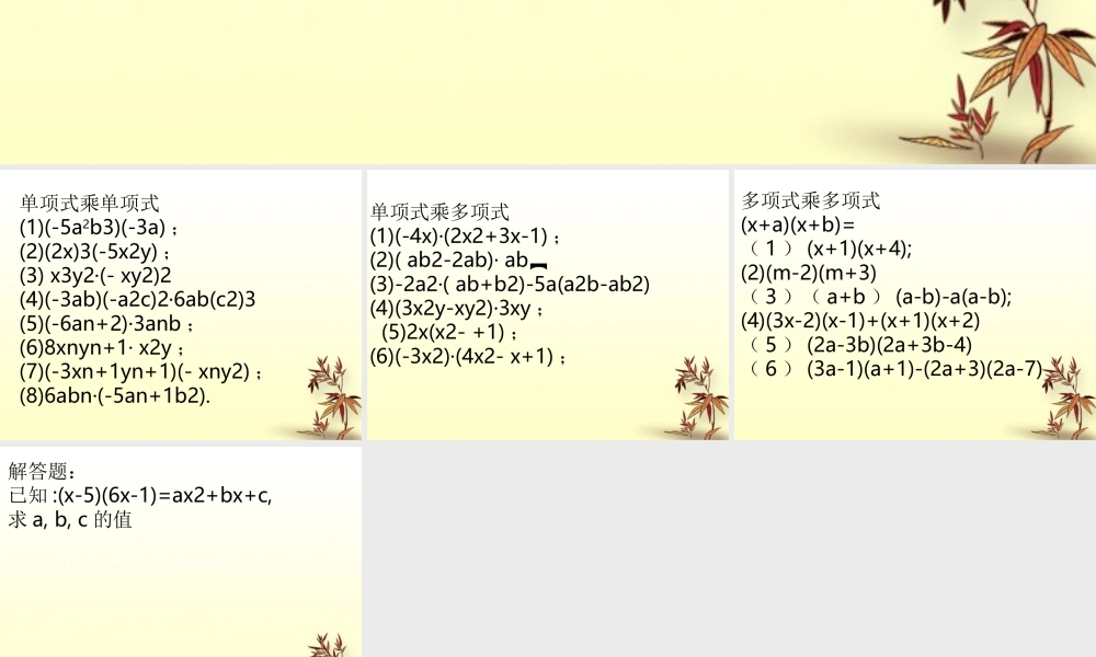 北京课改初中数学七下《6.3整式的乘法》PPT课件 (1).ppt
