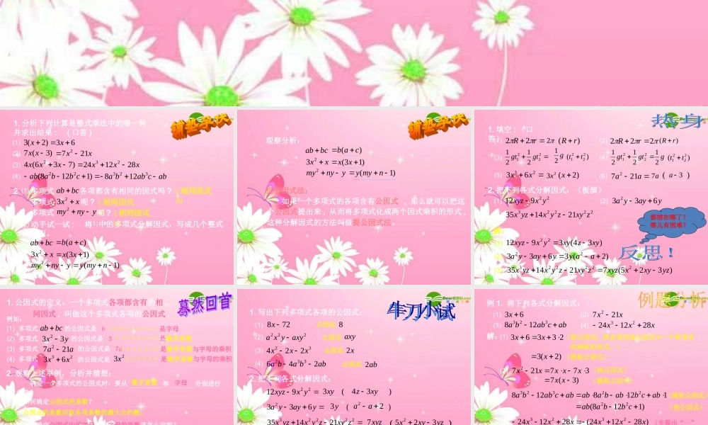 北京课改初中数学七下《8.2提公因式法》PPT课件 (3).ppt