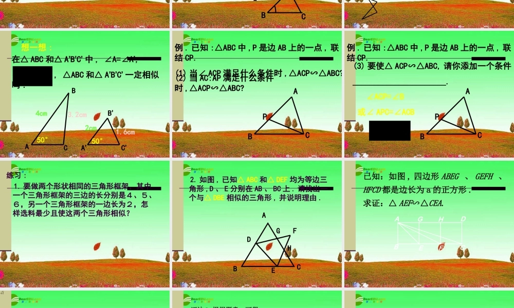 北京课改初中数学九上《19.5相似三角形的判定》PPT课件 (10).ppt