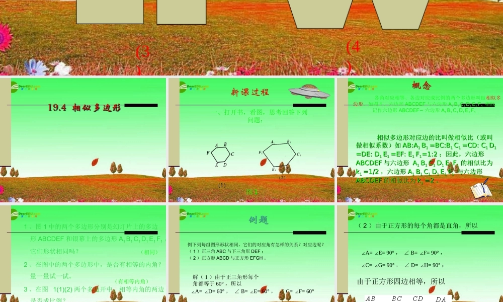 北京课改初中数学九上《19.4相似多边形》PPT课件 (3).ppt