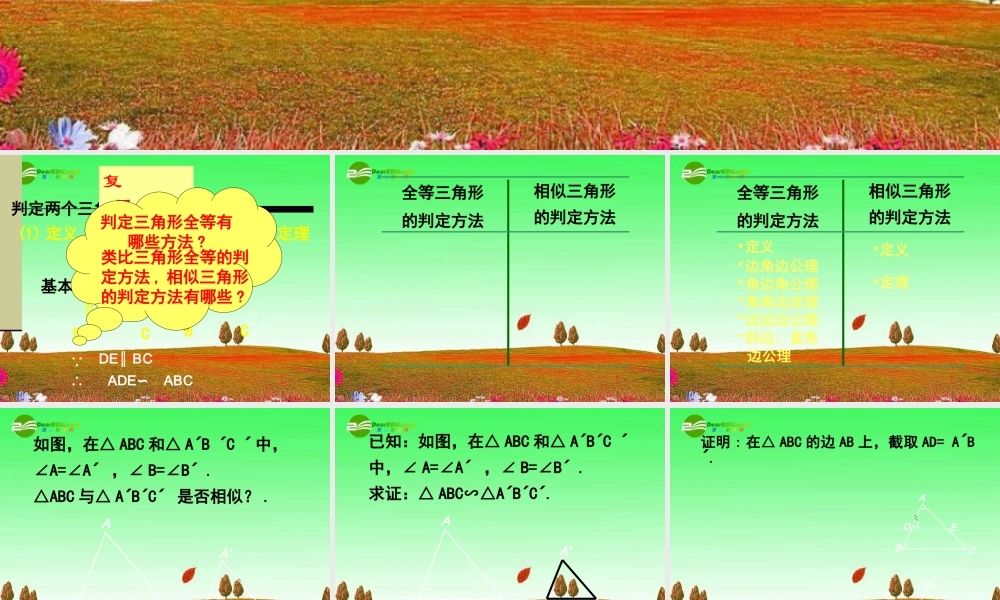 北京课改初中数学九上《19.5相似三角形的判定》PPT课件 (8).ppt