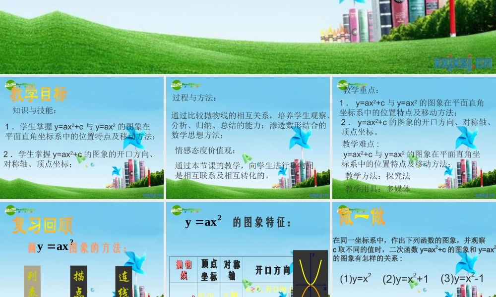 北京课改初中数学九上《20.2二次函数y=ax^2+bx+c(a≠0) 的图象》PPT课件 (3).ppt