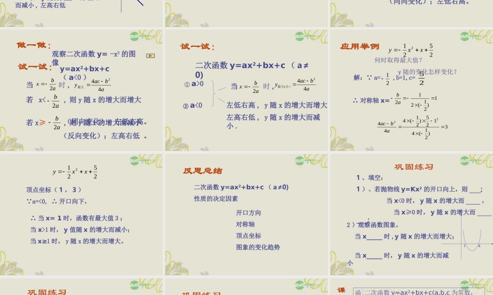 北京课改初中数学九上《20.4二次函数的性质》PPT课件 (1).ppt