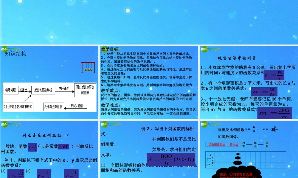 北京课改初中数学九上《20.7反比例函数的图象、性质和应用》PPT课件 (5).ppt