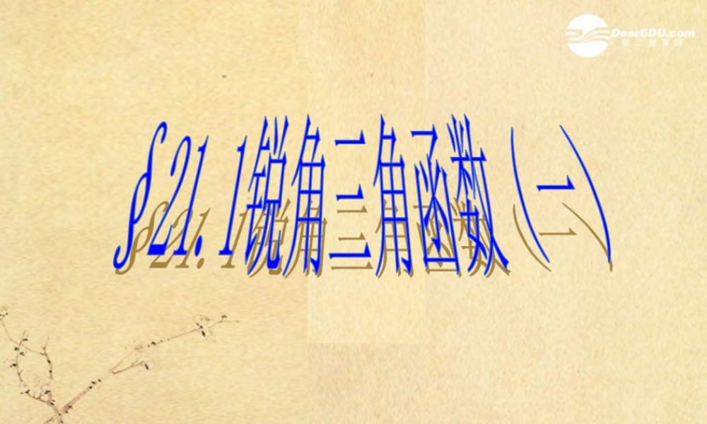 北京课改初中数学九上《21.1锐角三角函数》PPT课件 (2).ppt