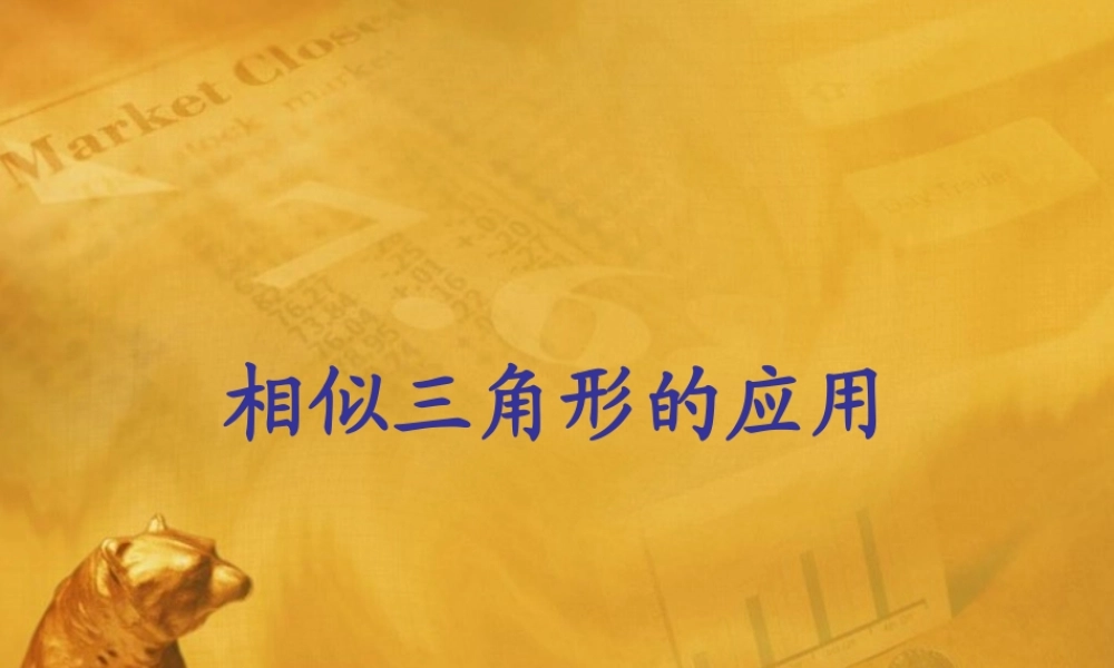 北京课改初中数学九上《相似三角形的应用(一)课件 北京课改版.ppt